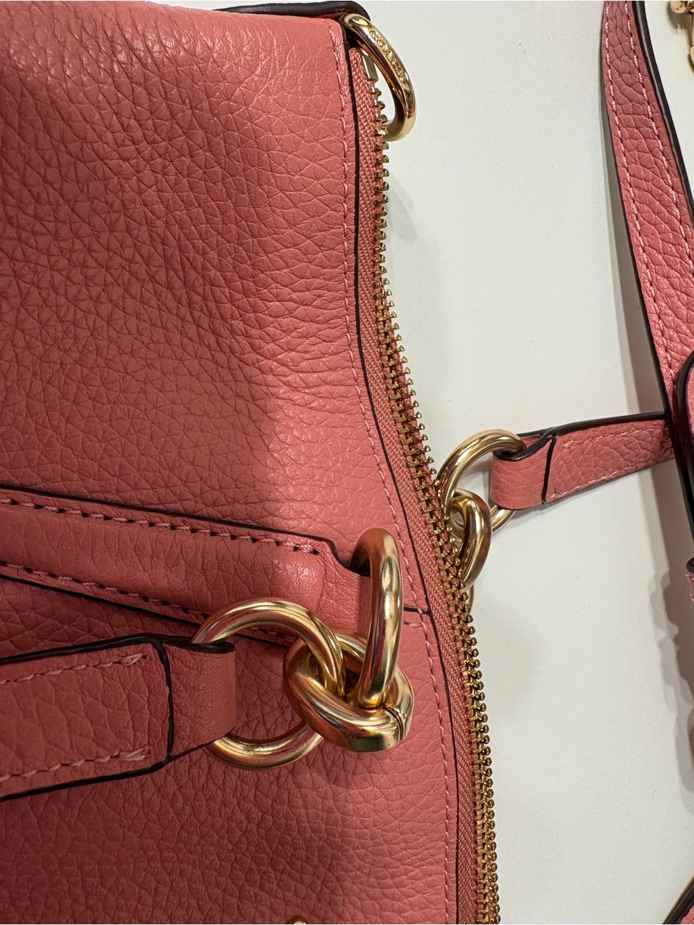 Coach Kelsey Pink Pebbled Leather Satchel with Gold Hardware - Picture 6 of 12
